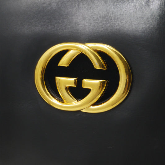 OLD Gucci Ｇ金具２Way半円ショルダー(黒)