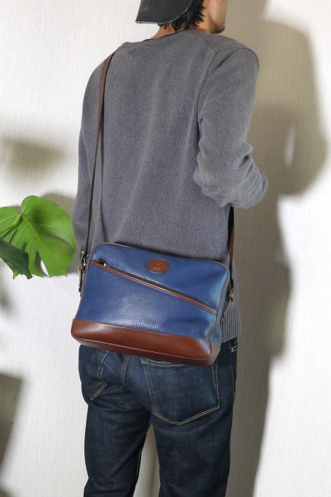 OLD Gucci  総皮コンビカラーショルダー(紺)