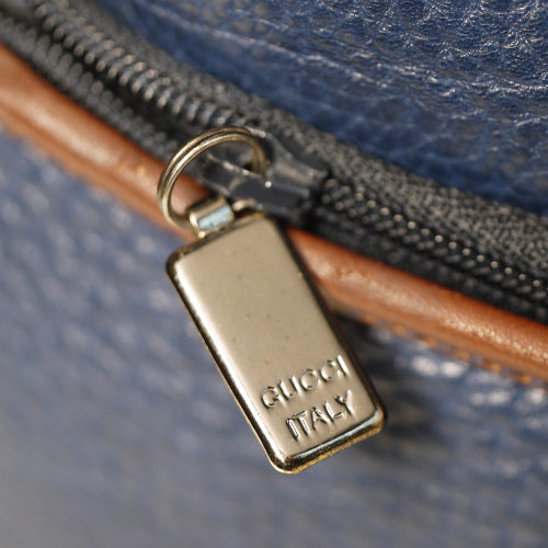 OLD Gucci  総皮コンビカラーショルダー(紺)