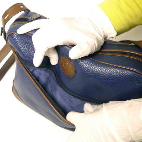 OLD Gucci  総皮コンビカラーショルダー(紺)