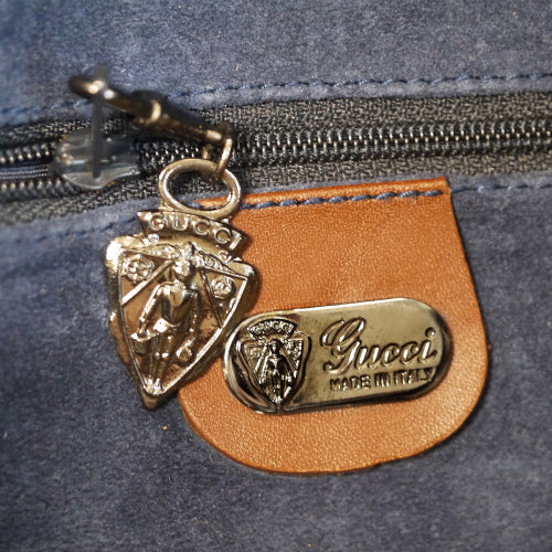 OLD Gucci  総皮コンビカラーショルダー(紺)
