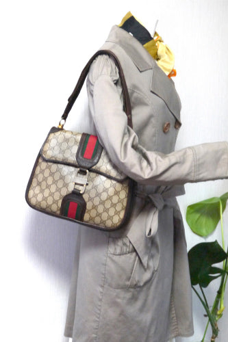 OLD Gucci　縦シェリー2wayバッグ(茶)