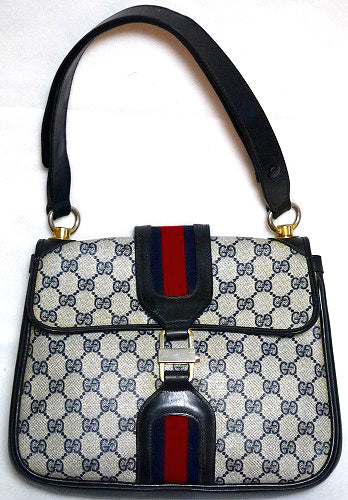 OLD Gucci　縦シェリー2wayバッグ(青)