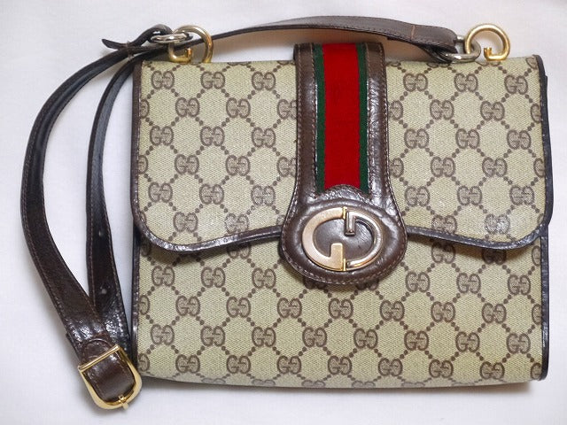 OLD Gucci G金具ワンショルダー（茶）