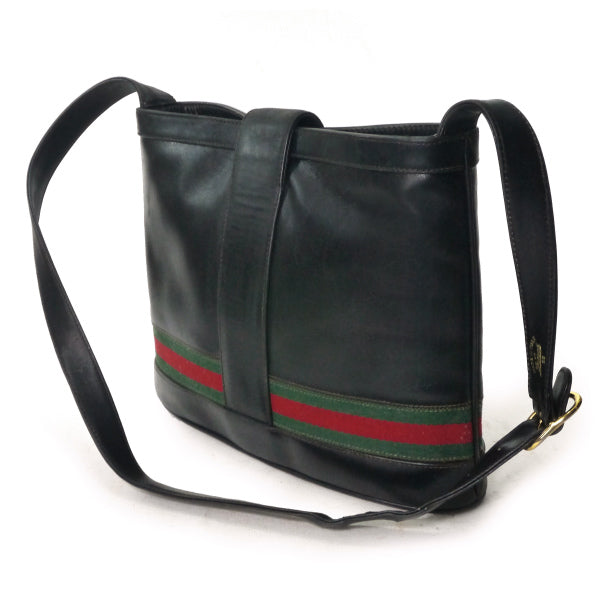 OLD Gucci 80s!GG金具バケツ型ショルダー（黒）