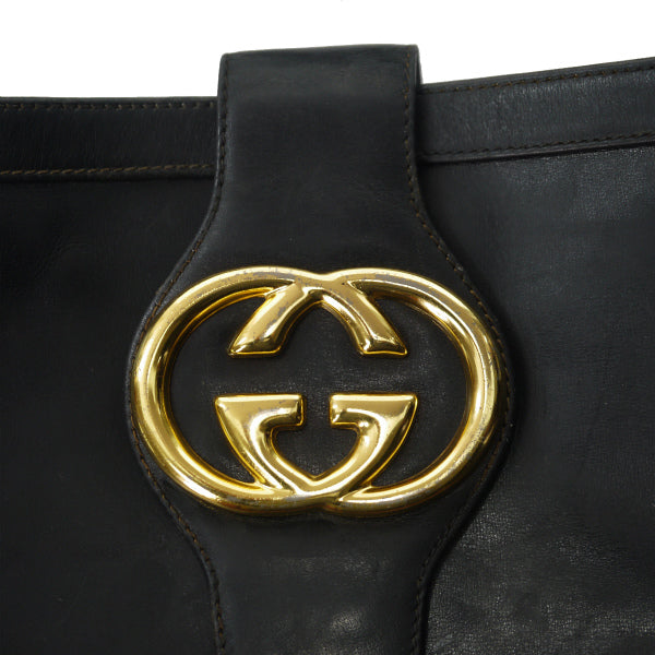 OLD Gucci 80s!GG金具バケツ型ショルダー（黒）
