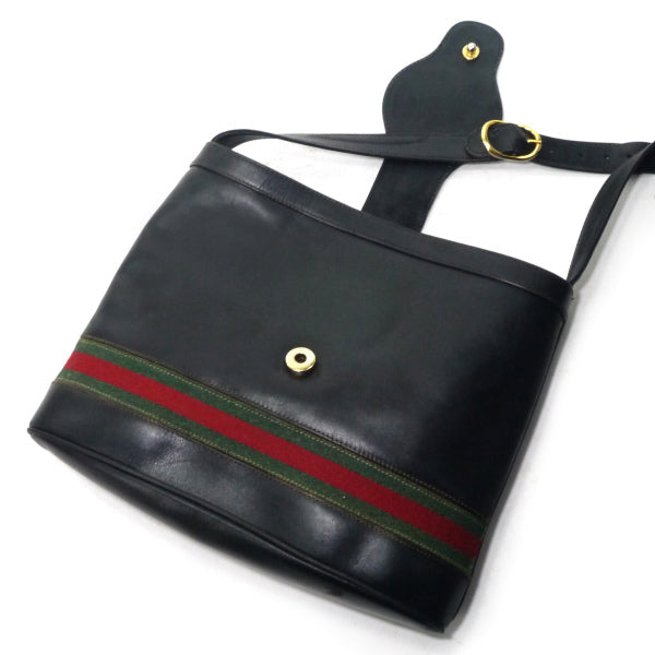 OLD Gucci 80s!GG金具バケツ型ショルダー（黒）