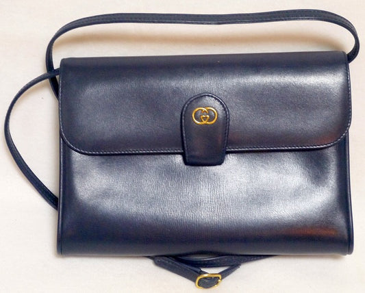 OLD Gucci 総皮ミニポシェット（紺）