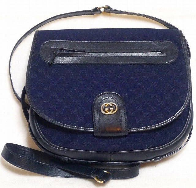 OLD Gucci　紺半円ポシェットショルダー
