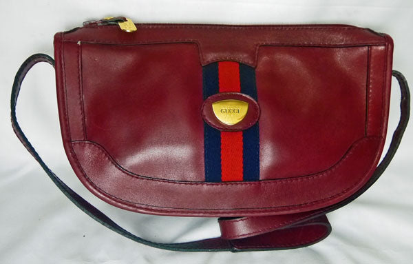 OLD Gucci　半円ショルダー（ワイン）