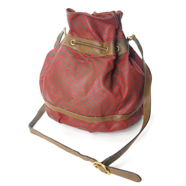 OLD Gucci　Rigateライン巾着ショルダー（赤）