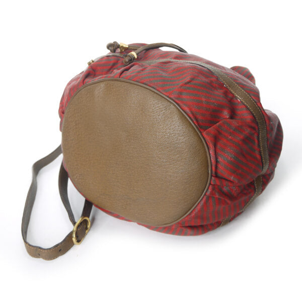 OLD Gucci　Rigateライン巾着ショルダー（赤）