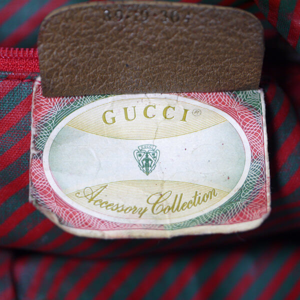 OLD Gucci　Rigateライン巾着ショルダー（赤）