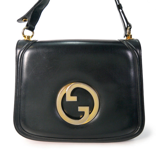 OLD Gucci  代表作!インターロッキング　総革ワンショルダー（黒）