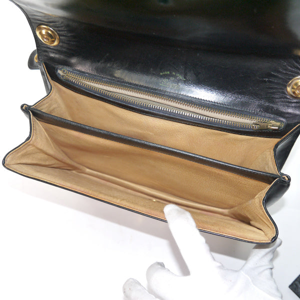 OLD Gucci  代表作!インターロッキング　総革ワンショルダー（黒）