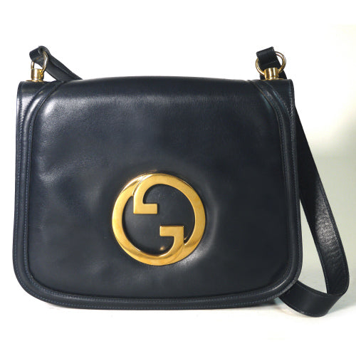 OLD Gucci インターロッキング60〜72ｓショルダー（濃紺）