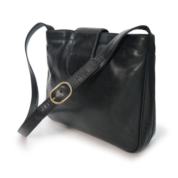 OLD Gucci GG金具総革バケツショルダー（黒）