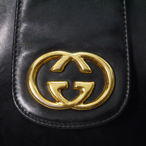 OLD Gucci GG金具総革バケツショルダー（黒）
