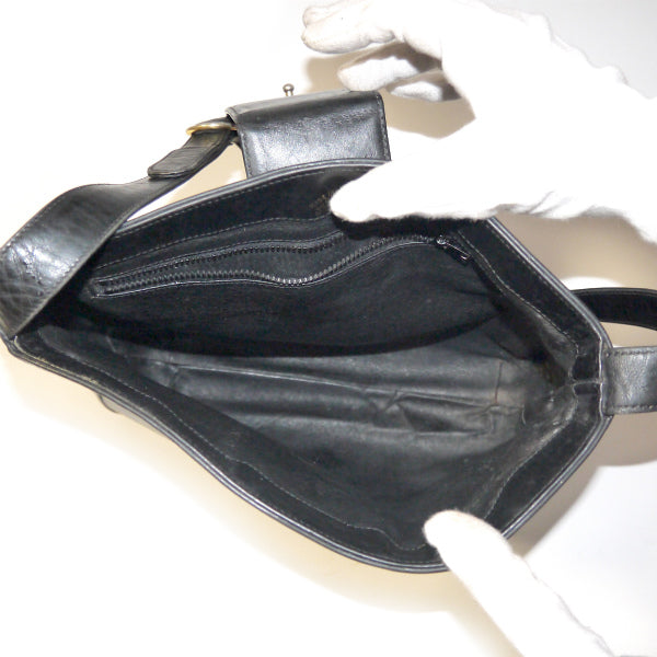 OLD Gucci GG金具総革バケツショルダー（黒）