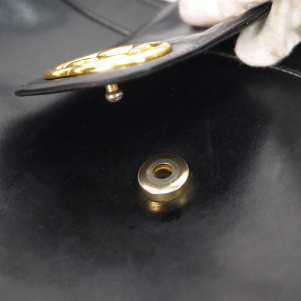 OLD Gucci GG金具総革バケツショルダー（黒）