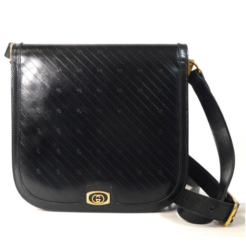 OLD Gucci 　７０s流れ星斜めがけGGショルダー（黒）