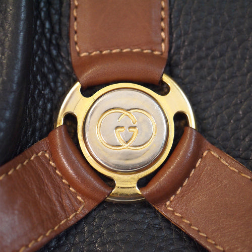 OLD Gucci 型押し大型ショルダー（黒）