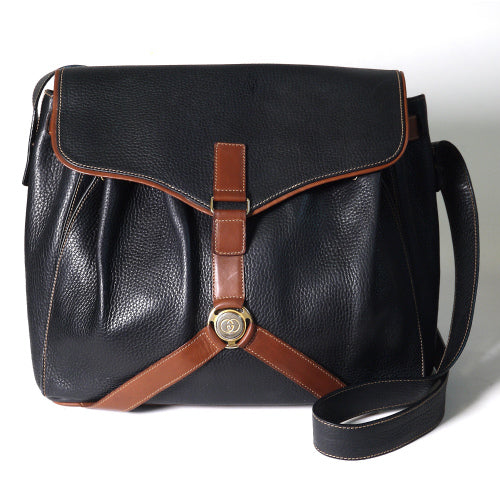 OLD Gucci 型押し大型ショルダー（黒）