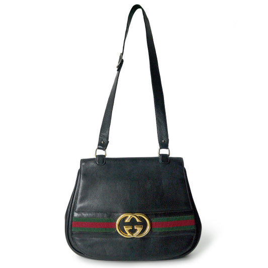 OLD Gucci　70sGG金具シェリーショルダー（黒）