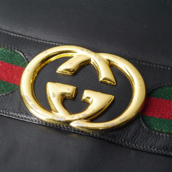 OLD Gucci　70sGG金具シェリーショルダー（黒）