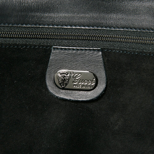 OLD Gucci　黒総革　花刺繍ショルダー