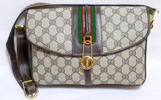 OLD Gucci　ピン留め具ワンショルダー（茶）