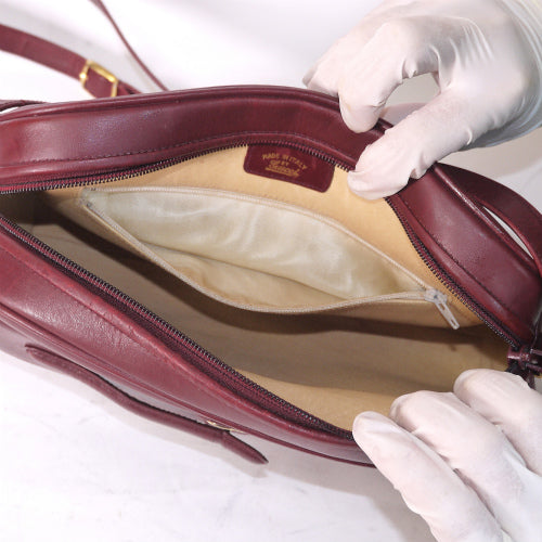 OLD Gucci 外ポケ付ボルドーショルダー（総皮）