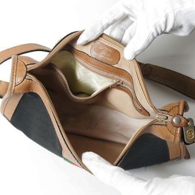 OLD Gucci　70s!半円ショルダー（黒・キャメル）