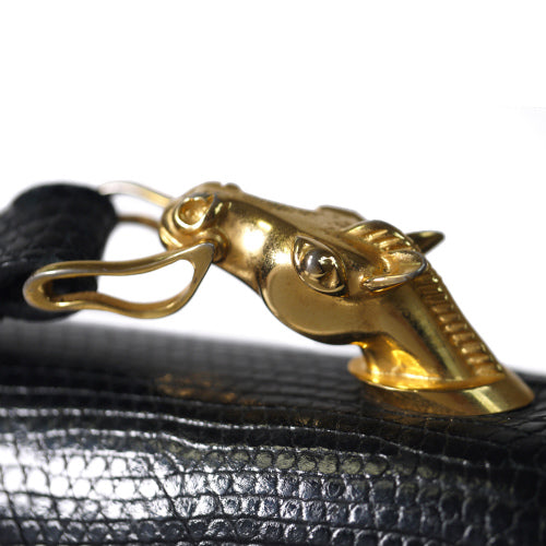 OLD Gucci  リザード６０ｓ　馬バッグ（黒）