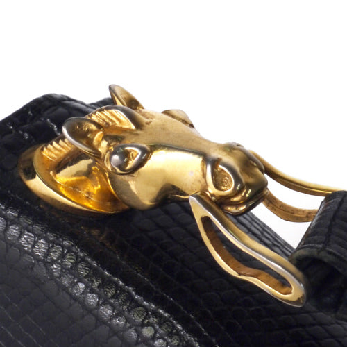 OLD Gucci  リザード６０ｓ　馬バッグ（黒）