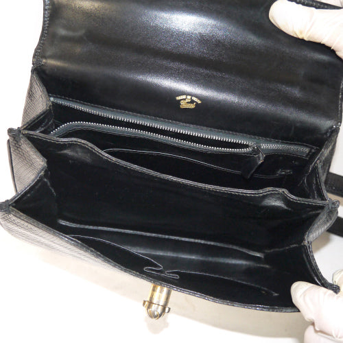 OLD Gucci  リザード６０ｓ　馬バッグ（黒）