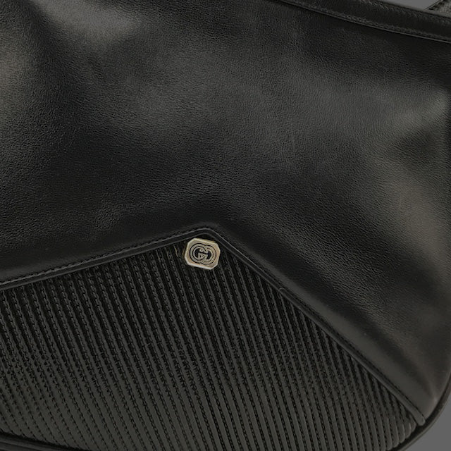 OLD Gucci ７０ｓ総革半円ショルダーバッグ(黒)