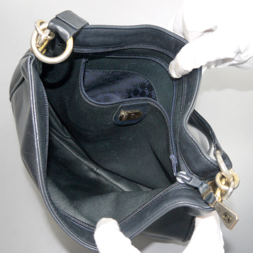 OLD Gucci ７０ｓ総革半円ショルダーバッグ(黒)