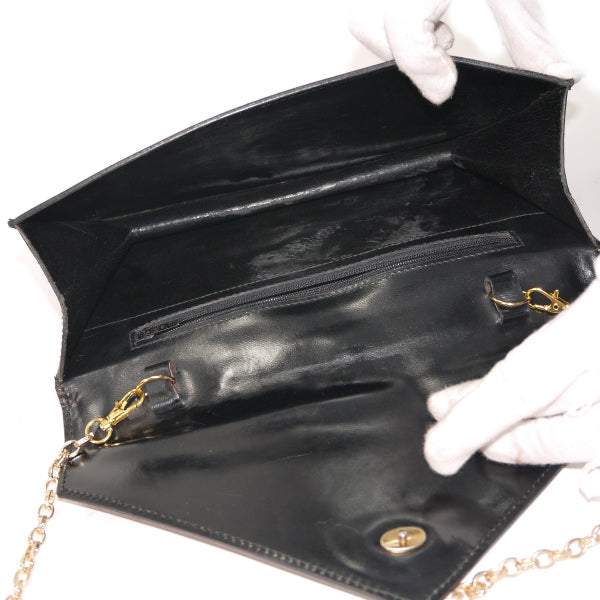 OLD Gucci チェーン総革クラッチショルダー（黒）