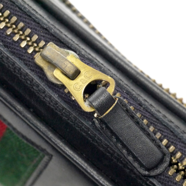 OLD Gucci　総革シェリー クラッチバッグ（黒）