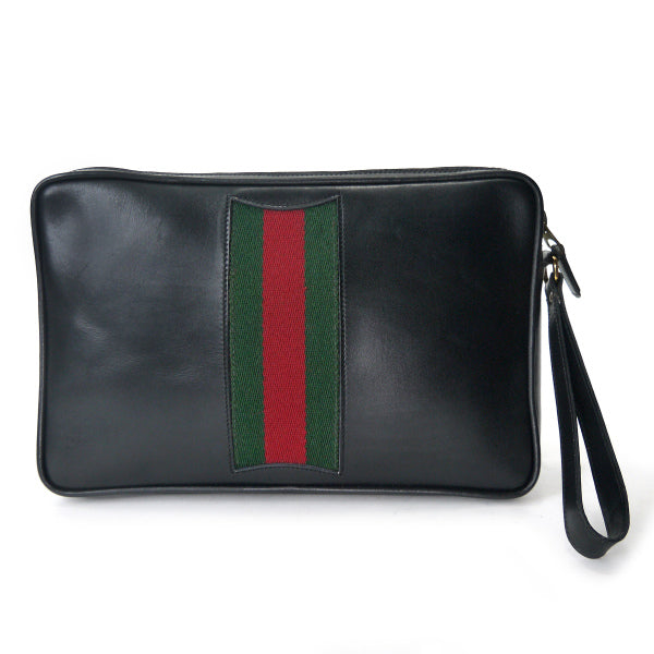 OLD Gucci　総革シェリー クラッチバッグ（黒）