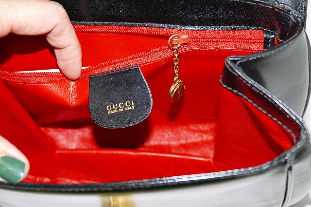 OLD Gucci バンブー半円ショルダー（黒）