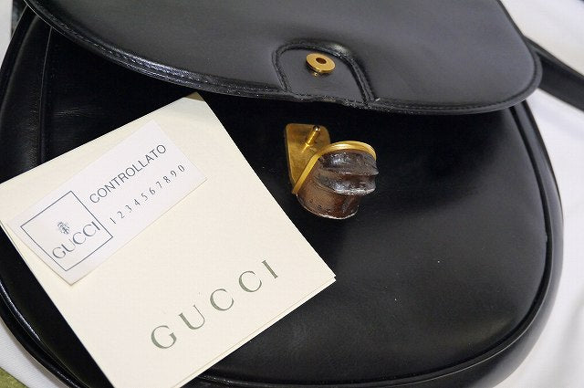 OLD Gucci バンブー半円ショルダー（黒）