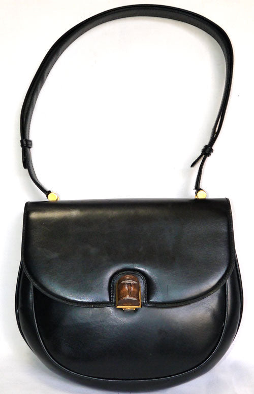 OLD Gucci バンブー半円ショルダー（黒）