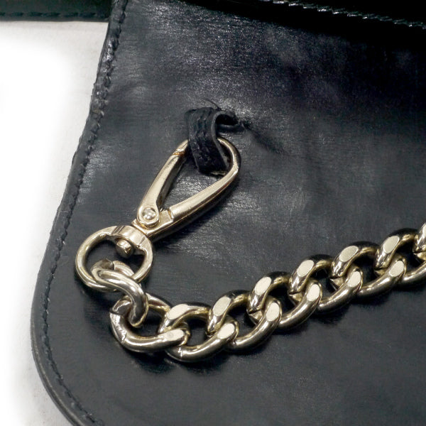 OLD Gucci ロゴ金具パテントレザー2WAYバッグ（黒）