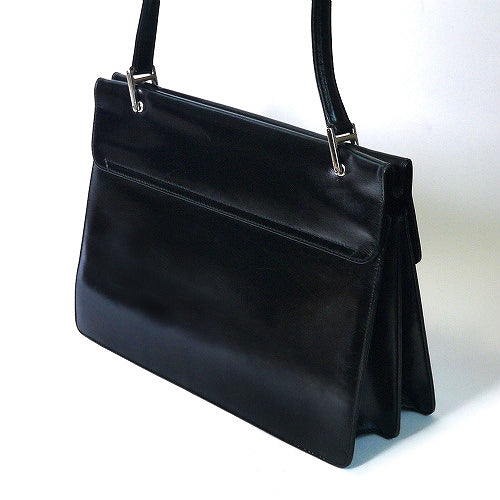 OLD Gucci　黒本革　ビジネストート（内装赤）