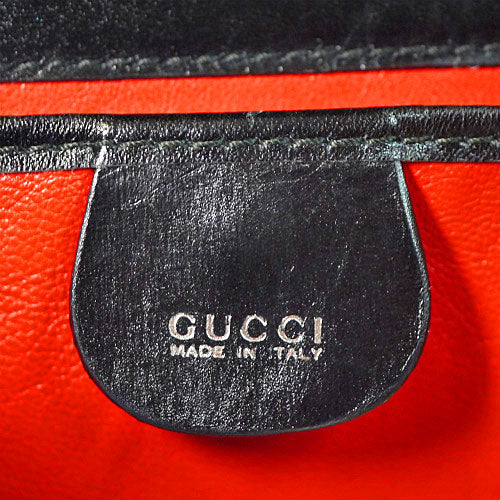 OLD Gucci　黒本革　ビジネストート（内装赤）