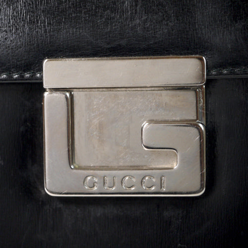 OLD Gucci　黒本革　ビジネストート（内装赤）