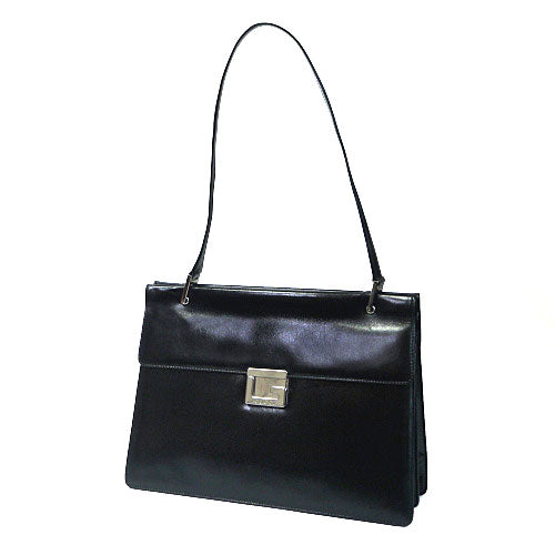 OLD Gucci　黒本革　ビジネストート（内装赤）