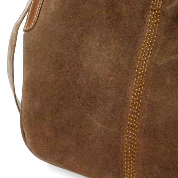 OLD Gucci　スエード がま口ポシェット（茶）